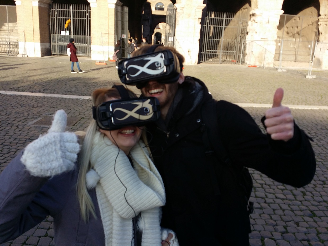 couple experience virtual reality tours ancient and recent